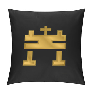 Personality  Altar Gold Plated Metalic Icon Or Logo Vector Pillow Covers