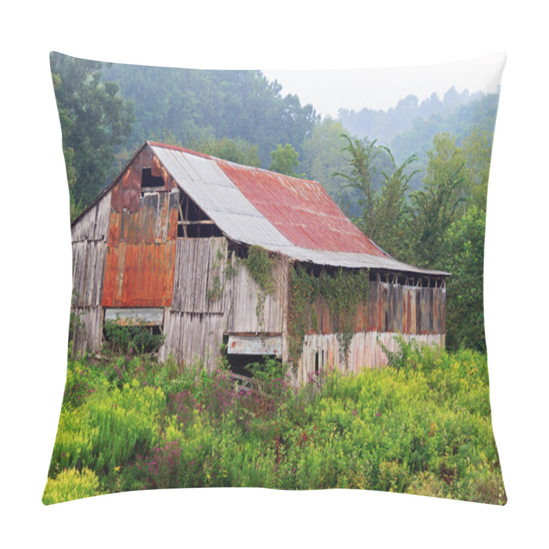 Personality  Foggy Morning Barn pillow covers