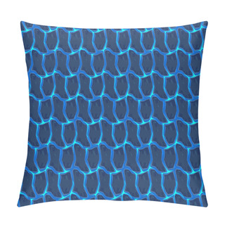 Personality  Blue Wavy Elements Texture Background. Vector Abstract Seamless Illustration Pillow Covers
