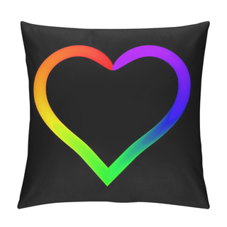 Personality  Vector Image Of Six-stripe Rainbow Heart Pillow Covers