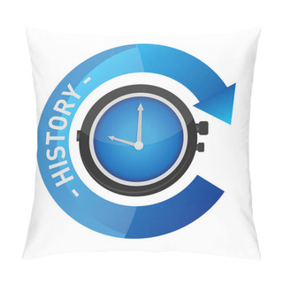 Personality  History Watch Time Concept Illustration Isolated Pillow Covers