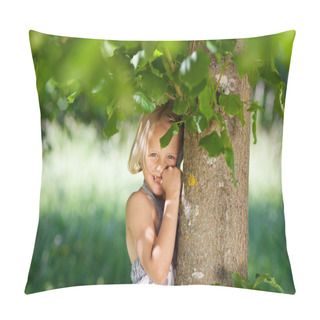 Personality  Little Girl Enjoys Nature Pillow Covers
