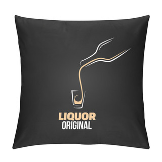 Personality  Liquor Shot Glass Bottle Design Menu Background Pillow Covers