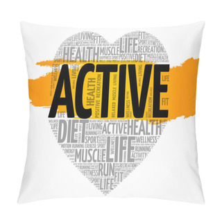 Personality  ACTIVE Heart Word Cloud Collage Pillow Covers