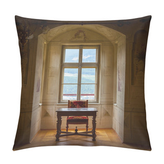 Personality  GRESSONEY, ITALY - January 6th: Interior Of Castle Savoia Pillow Covers