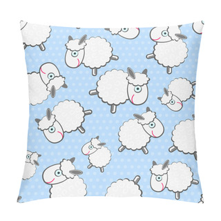 Personality  Cute White Sheeps Seamless Pattern Pillow Covers