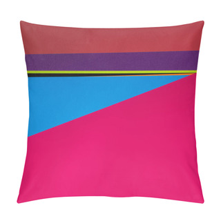 Personality  Multicolored Geometric Background With Bright Pink Copy Space Pillow Covers
