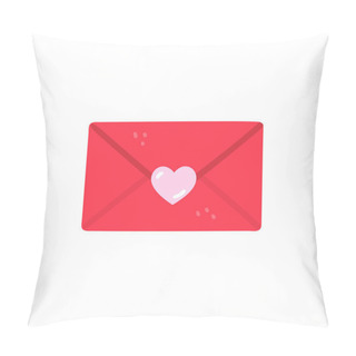 Personality  Vector Envelope With Red Heart Love Letter For Valentines Day Pillow Covers
