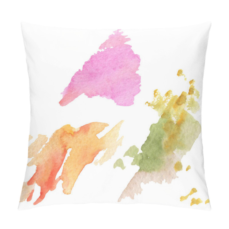 Personality  Abstract Watercolor Paper Splash Shapes Isolated Drawing. Illustration Aquarelle For Background. Pillow Covers