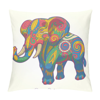 Personality  Elephant Rainbow Colorful  Ornament Ethnic Vector Pillow Covers