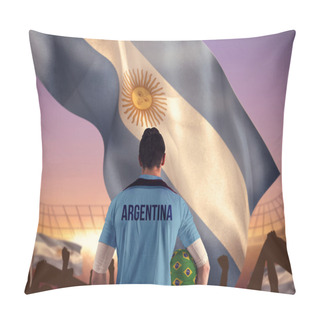 Personality  Argentina Football Player Holding Ball Pillow Covers