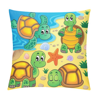 Personality  Image With Turtle Theme 2 Pillow Covers
