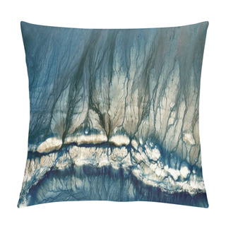 Personality  Abyssal Volcanoes, Abstract Photography Of The Deserts Of Africa From The Air, Aerial View Of Desert Landscapes, Genre: Abstract Naturalism, From The Abstract To The Figurative, Contemporary Photo, Stock Photo, Pillow Covers