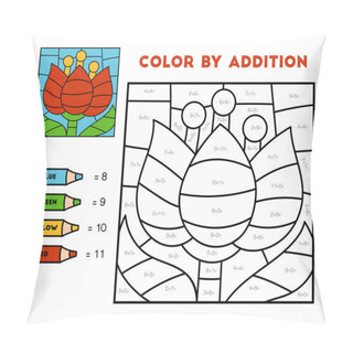 Personality  Color By Addition, Education Game For Children, Flower Pillow Covers