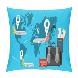 Personality  Travel Banner Simply Vector Illustration   Pillow Covers