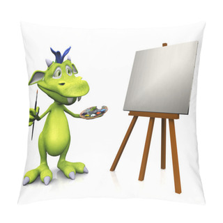 Personality  Cute Cartoon Monster Painting. Pillow Covers
