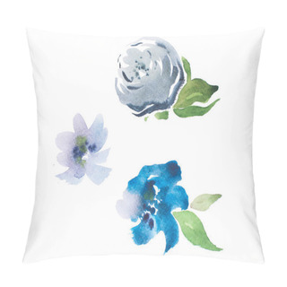 Personality  Watercolor Drawing Of Fresh Garden Flowers Pillow Covers