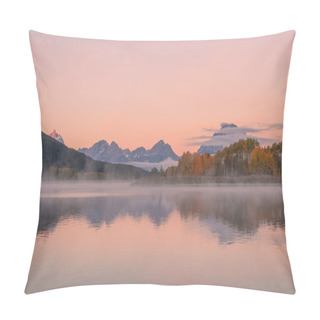 Personality  Scenic Reflection Landscape In Grand Teton National Park Wyoming In Autumn Pillow Covers