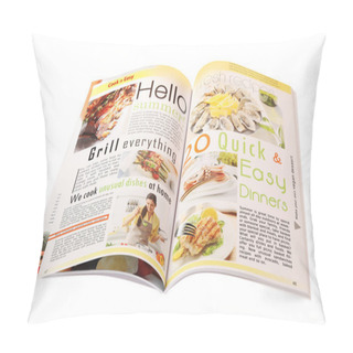 Personality  Modern Printed Culinary Magazine Isolated On White Pillow Covers