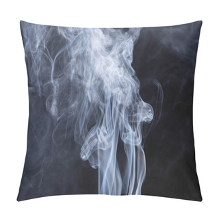 Personality  Abstract White Flowing Smoke On Black Background Pillow Covers