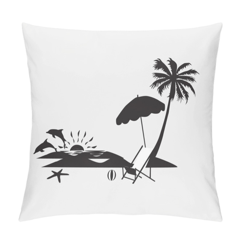 Personality  Palm trees with lounge chairs pillow covers