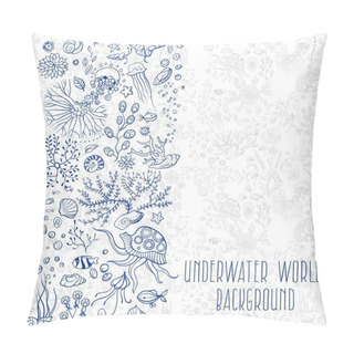 Personality  Hand Drawn Underwater World Background Pillow Covers