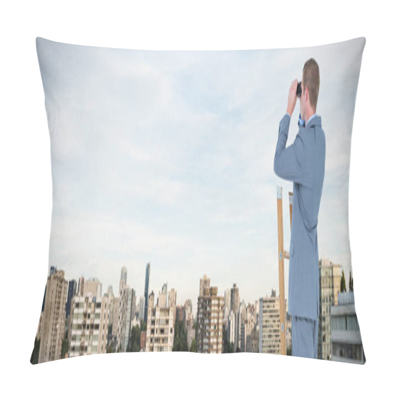 Personality  businessman looking on ladder pillow covers