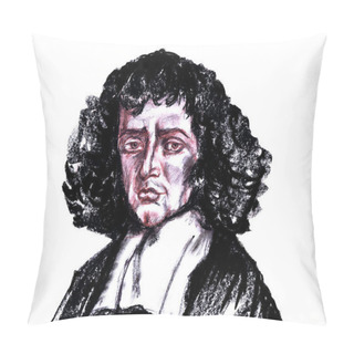 Personality  Benedict Spinoza Nee Baruch Spinoza Is A Dutch Rationalist Philosopher And Naturalist Of Jewish Origin, One Of The Main Representatives Of Philosophy Pillow Covers