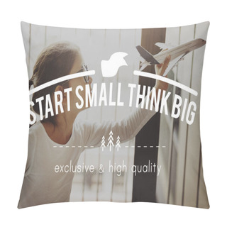 Personality  Girl Playing With Plane Toy Pillow Covers