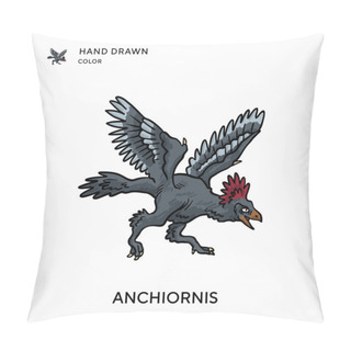 Personality  Anchiornis Hand Drawn Color Icon. Modern Vector Illustration Concepts. Easy To Edit And Customize Pillow Covers