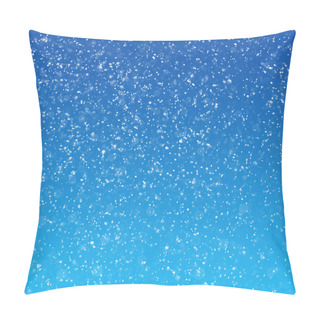 Personality  Falling Snow On The Blue Background Pillow Covers