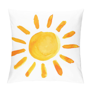 Personality  Sun Hand Paint Watercolor Brushed Background Pillow Covers