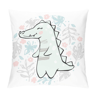 Personality  Crocodile Baby Girl Cute Print. Cool African Animal Pillow Covers