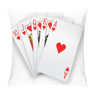 Personality  Poker Cards Straight Flush Hearts Hand Pillow Covers