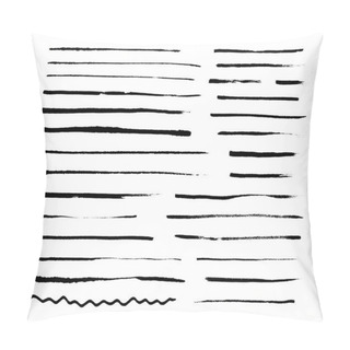 Personality  Set Of Grunge Artistic Brushes Isolated On White Pillow Covers