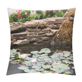 Personality  Lily, Gold Fish In A Man Made Pond. Pillow Covers