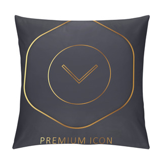 Personality  Arrow Facing Down Golden Line Premium Logo Or Icon Pillow Covers
