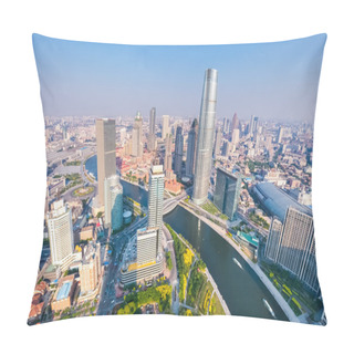 Personality  Aerial View Of Tianjin Skyline In The Afternoon Pillow Covers