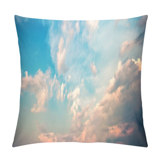 Personality  Clouds Panorama. Dramatic Sunset Sky. High Resolution Photo Pillow Covers