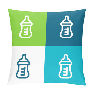 Personality  Baby Bottle Flat Four Color Minimal Icon Set Pillow Covers