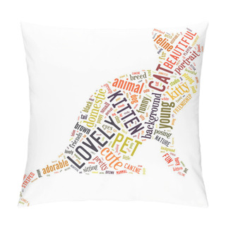 Personality  Colourful Cat Word Cloud Pillow Covers