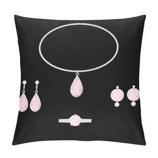 Personality  Pink Diamond Accessory Illustration Set. Pillow Covers