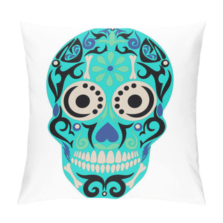 Personality  Holy Death, Day Of The Dead, Mexican Sugar Skull, Day Of The Dead, Feast Of Death, Vector Skeleton Head Drawing Pillow Covers
