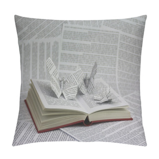 Personality  Origami Butterflies Coming Out Of A Book Pillow Covers