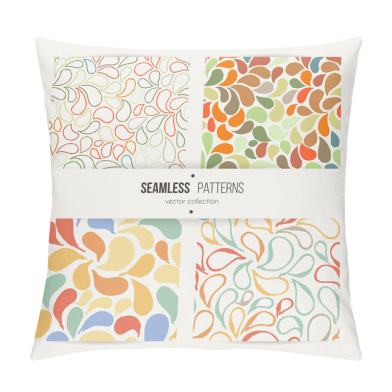 Personality  Set Of Vector Seamless Patterns Of Stylized Leaves And Petals Pillow Covers