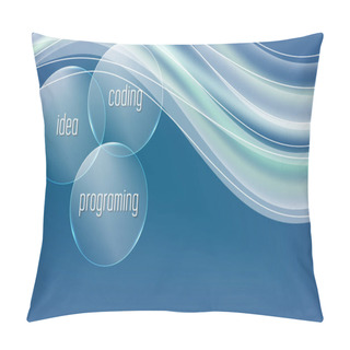 Personality  Vector Abstract Background With The Words Idea, Coding, Programi Pillow Covers