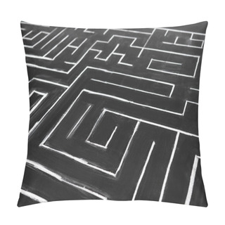 Personality  High Angle View Of Painted Labyrinth With Copy Space Pillow Covers