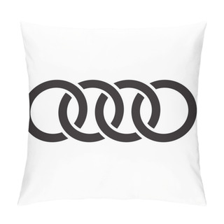 Personality  Interlocking Circles, Rings Contour. Circles, Rings Concept Icon Pillow Covers