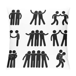 Personality  Friend Friendship Relationship Teammate Teamwork Society Icon Sign Symbol P Pillow Covers