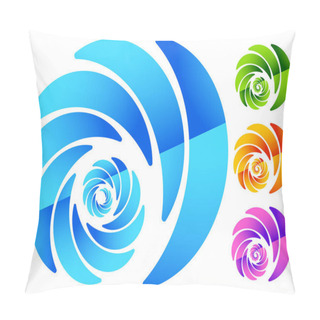 Personality  Colorful, Circular Spiral-like Elements Pillow Covers